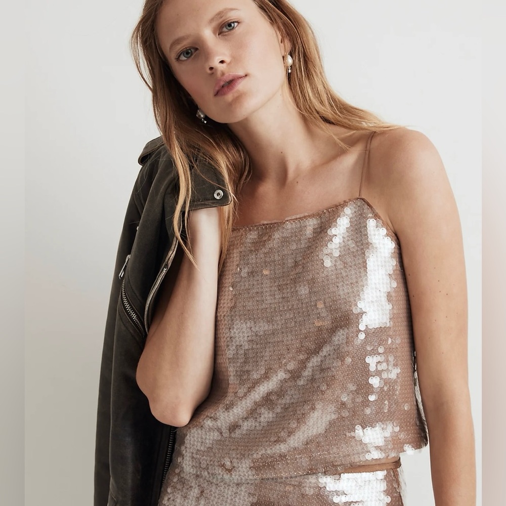 NWT! Madewell sequin square neck cami